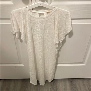 Elegant White Ruffle Sleeve Top